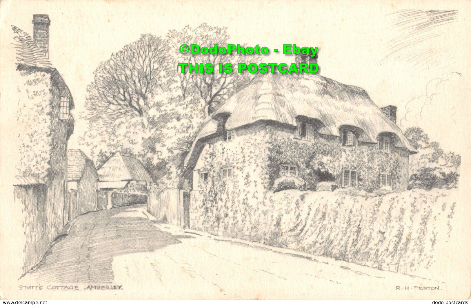 R453299 Scotts Cottage. Amberley. R. H. Penton. Vulcan Press. Pencil Sketch Repr - Monde