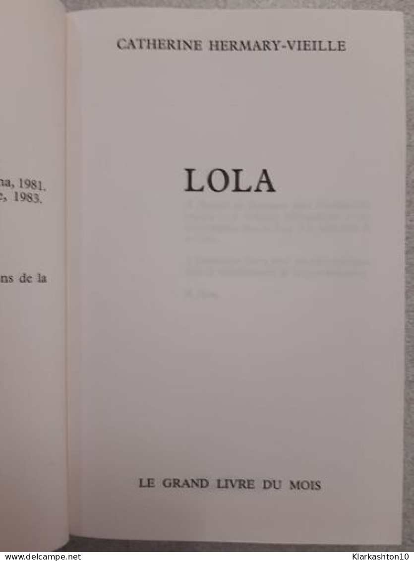 Lola - Autres & Non Classés