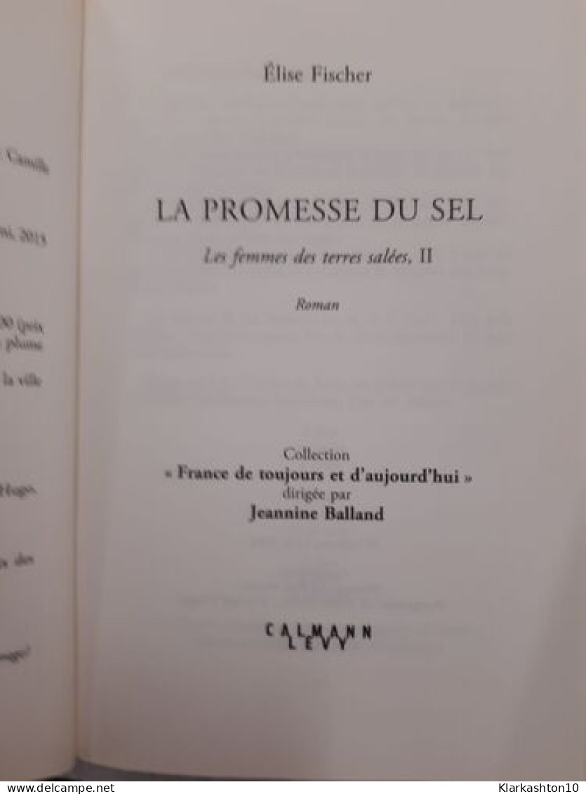 La Promesse Du Sel (Les Femmes Des Terres Salées T.2) - Andere & Zonder Classificatie