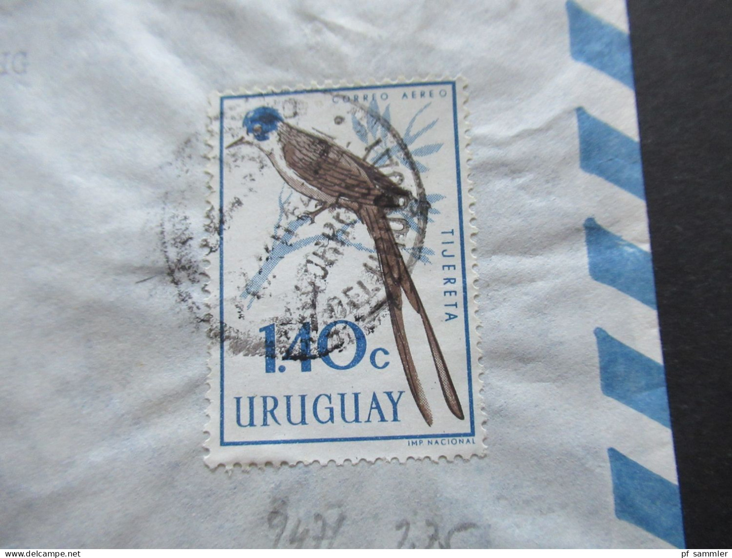 Südamerika Uruguay Via Aerea Luftpost Um 1965  2x Auslandsbrief Nach Menden Motivmarke Vogel Tijereta - Uruguay