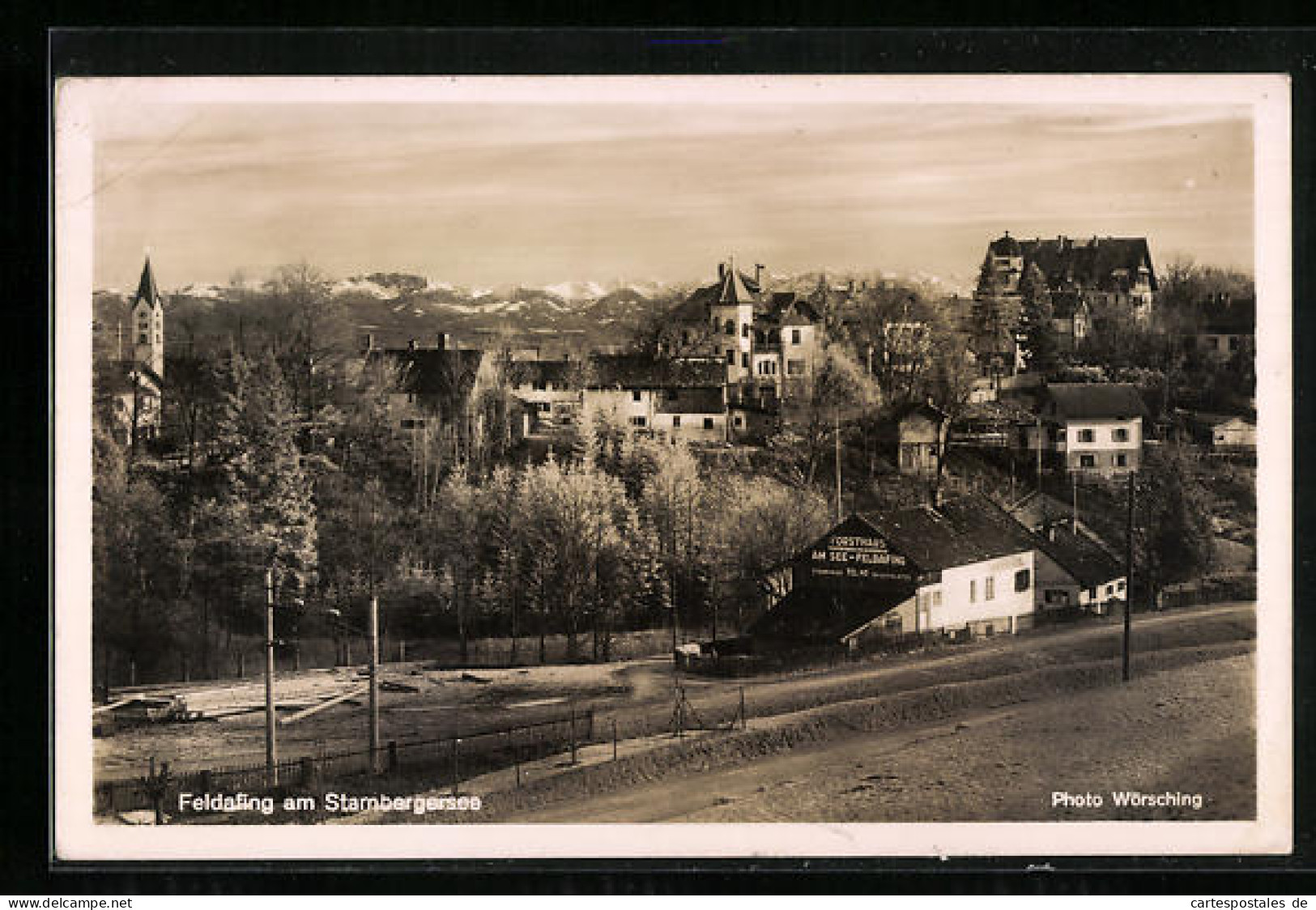 AK Feldafing Am Starnbergersee, Ortspartie Mit Forsthaus Am See-Feldafing  - Hunting