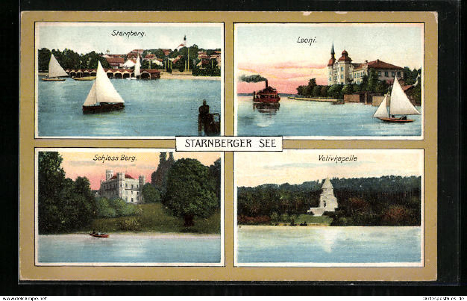 AK Starnberg /Starnberger See, Schloss Berg, Leoni, Votivkapelle  - Starnberg