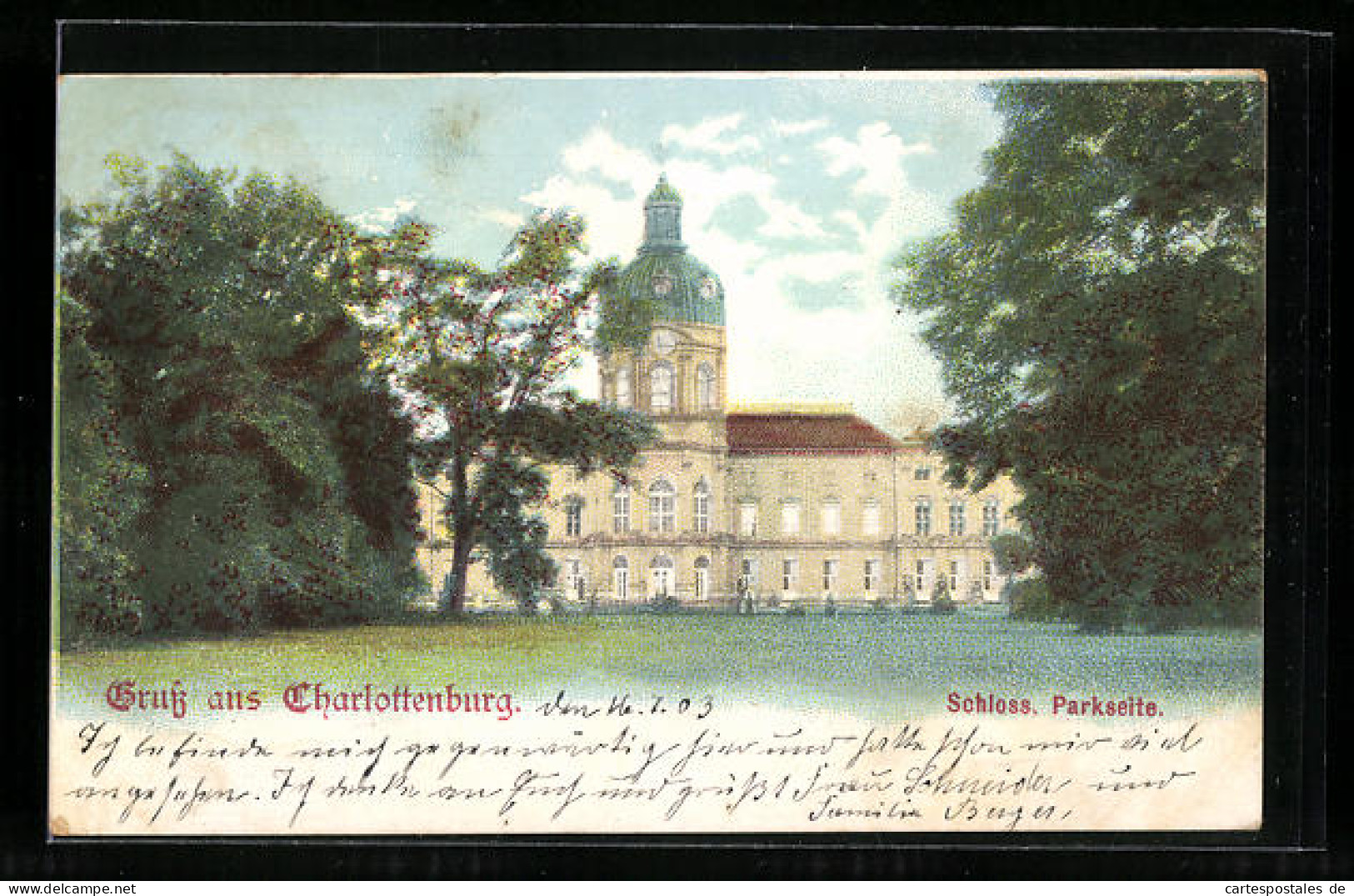 AK Berlin-Charlottenburg, Schloss Parkseite  - Charlottenburg