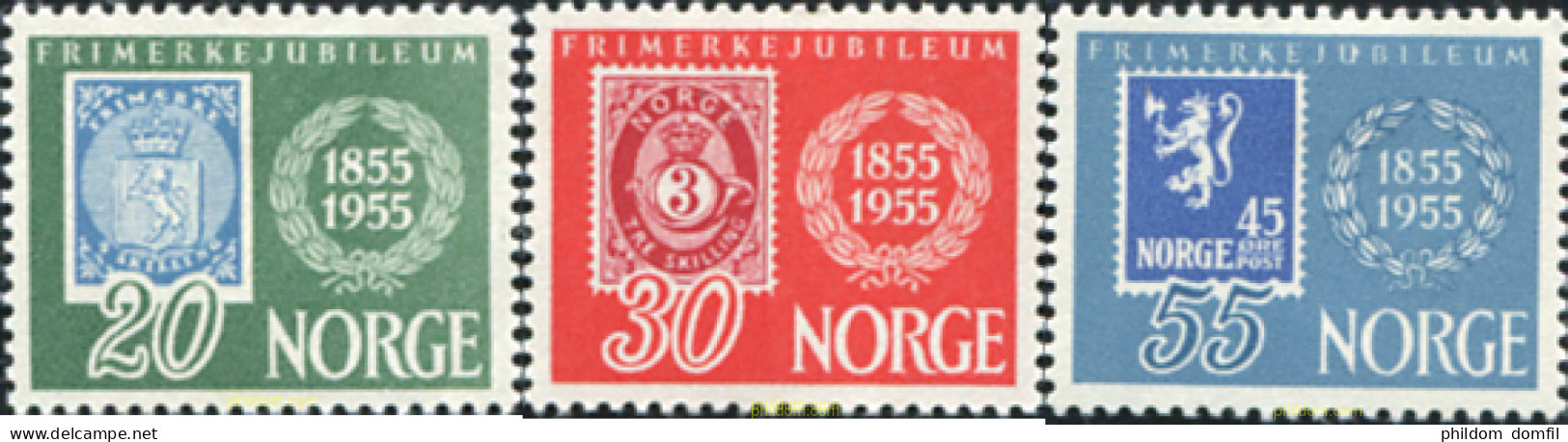 612806 HINGED NORUEGA 1955 CENTENARIO DEL SELLO - Oblitérés