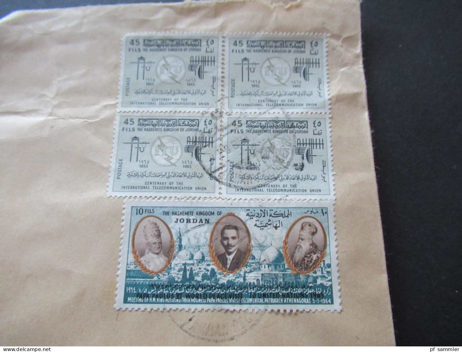 Asien Jordanien Air Mail Luftpost 1964 Einschreiben Registered Letter Amman Auslandsbrief Nach Menden - Jordanië