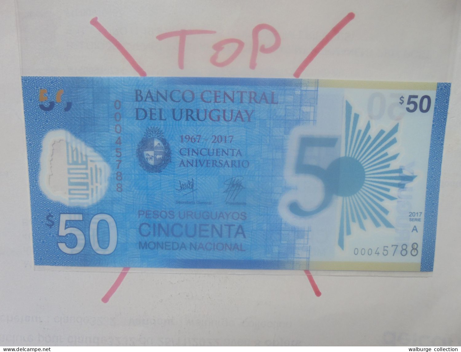 URUGUAY 50 PESOS 2017 (Polymer) Neuf (B.33) - Uruguay