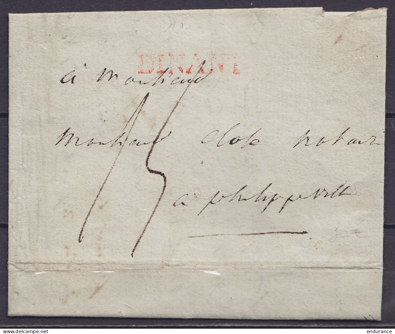 L. Datée 23 Avril (1828) De DINANT Pour PHILIPPEVILLE - Griffet "DINANT" - Port "15" - 1815-1830 (Période Hollandaise)