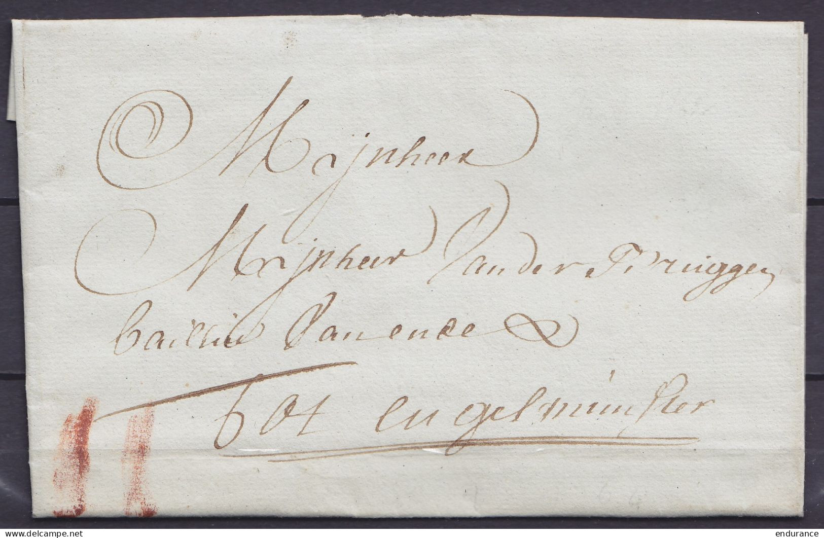 L. Datée 16 Juillet 1762 De GHENDT (Gand) Pour INGELMUNSTER - Port "II" à La Craie Rouge - 1714-1794 (Oostenrijkse Nederlanden)
