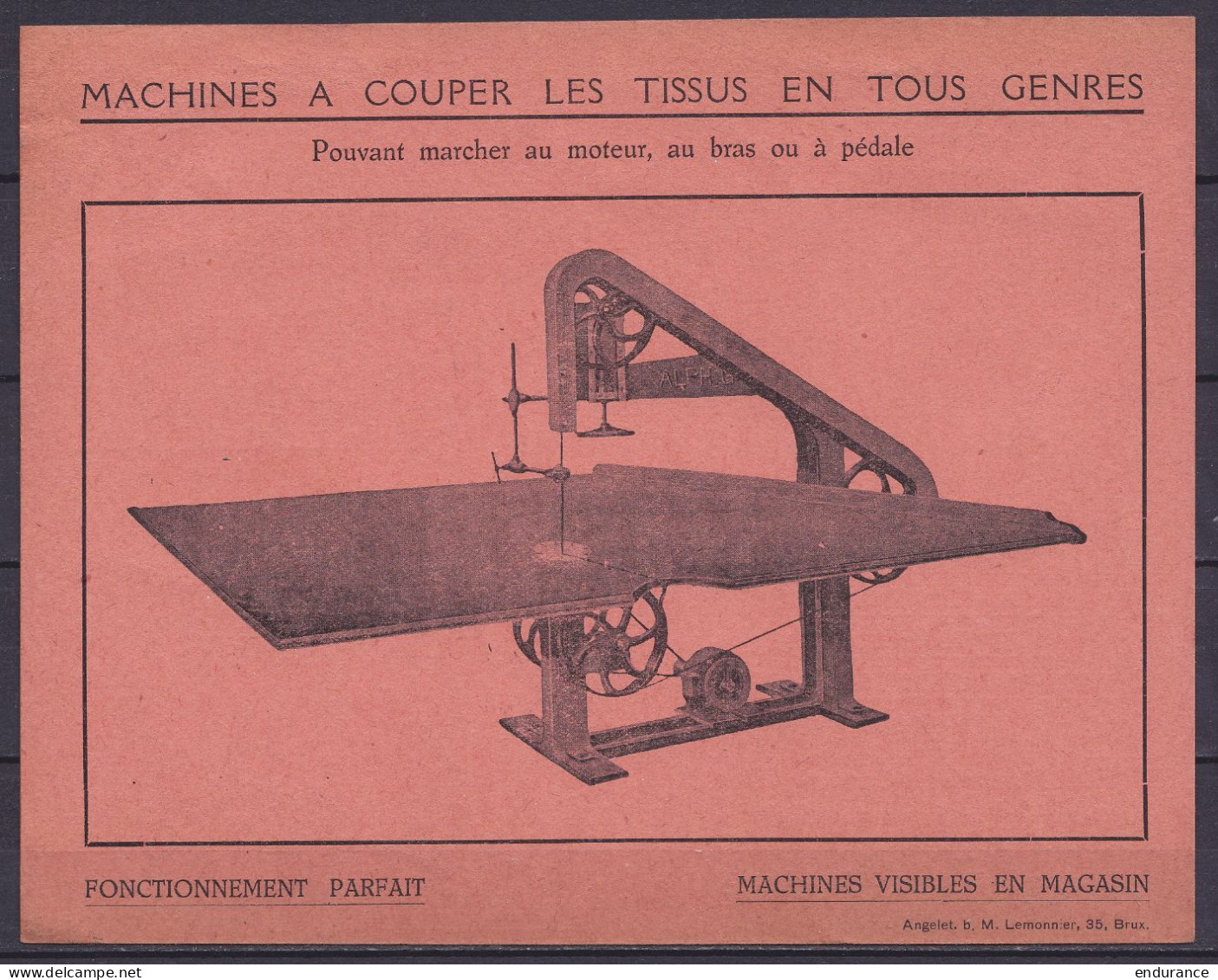 Carte Pub 'Machines à Coudre, à Couper, à Mesurer A. Gruwier" Affr. PREO 30c Houyoux Surch. "BRUXELLES /1929/ 5c" Pour M - Typografisch 1922-31 (Houyoux)