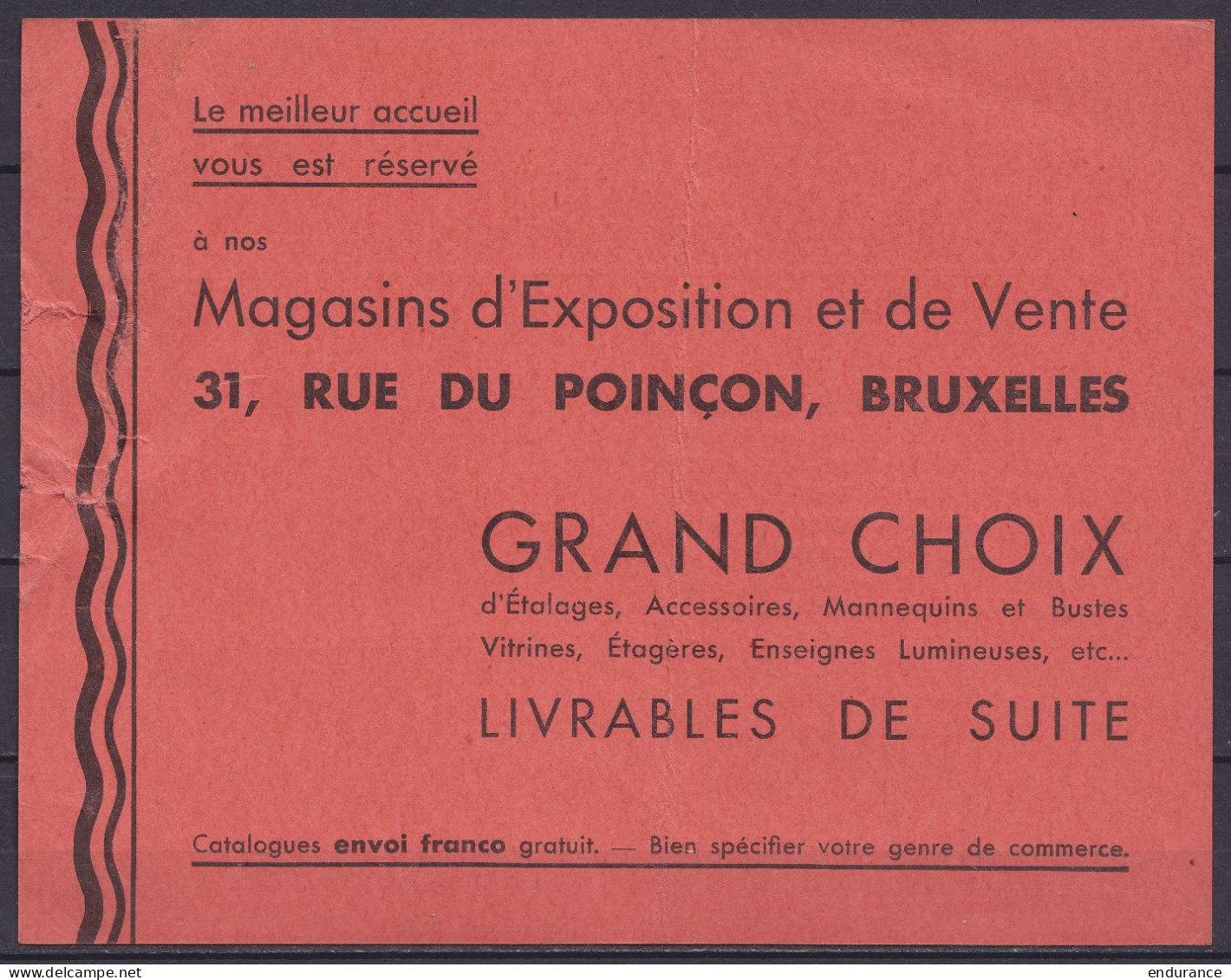 Carte Pub "Manufacture De Cuivrerie Siégel" Affr. PREO 5c Lion Héraldique [BRUXELLES /1930/ BRUSSEL] Pour MONS (déchirur - Typo Precancels 1922-31 (Houyoux)