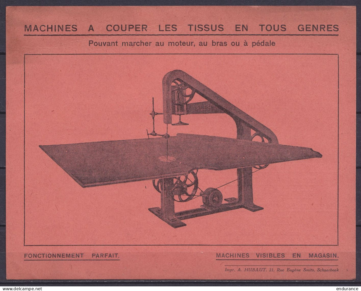 Carte Pub 'Machines à Coudre, à Couper, à Mesurer A. Gruwier" Affr. PREO 5c Houyoux [BRUXELLES /1928/ BRUSSEL] Pour MONS - Typos 1922-31 (Houyoux)