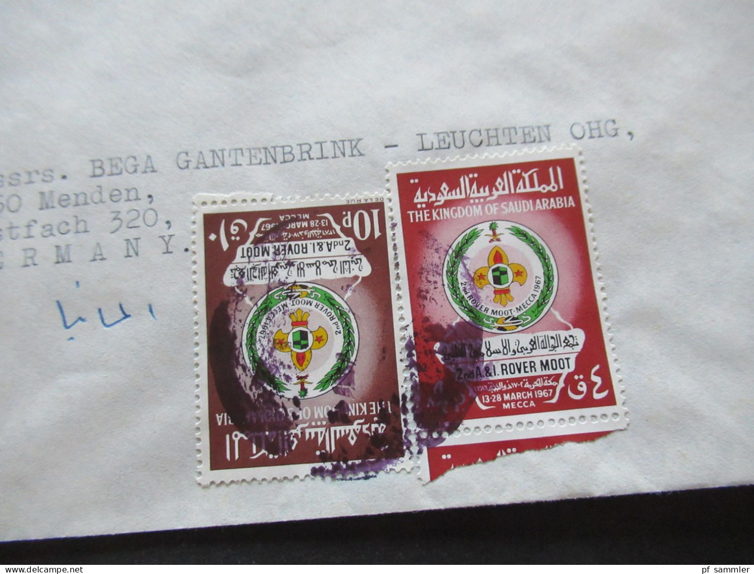 Asien 1960er Kingdom Of Saudi Arabia Air Mail Luftpost Firmenumschlag Saudi Electric Company S.A. Jeddah Saudi Arabia - Arabie Saoudite