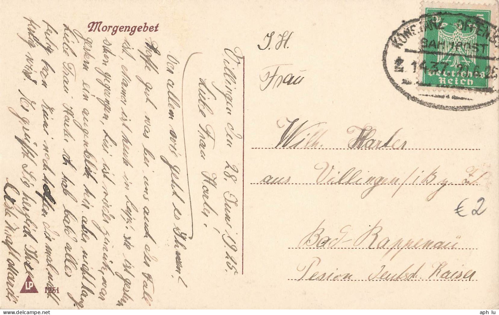 Bahnpost (Ambulant; R.P.O./T.P.O.) Konstanz-Offenburg (ZA2590) - Lettres & Documents