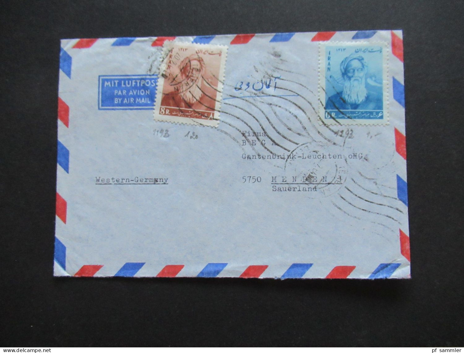 Asien Iran / Persien Teheran Persia 1960er Jahre Via Air Mail Luftpost 4 Belege Auslandsbriefe - Iran