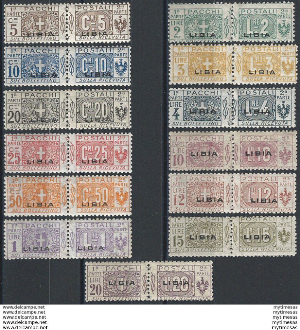 1915-24 Libia Pacchi 13v. MNH Sassone N. 1/13 - Andere & Zonder Classificatie