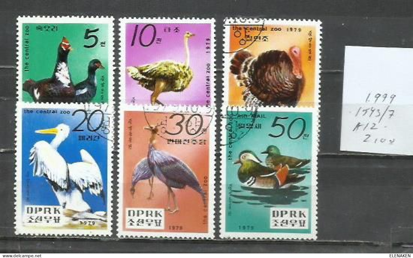 2648- 2 SERIES COMPLETAS COREA AVES 1979 Nº 1543/1547+ AEREOS A12 - Korea, North