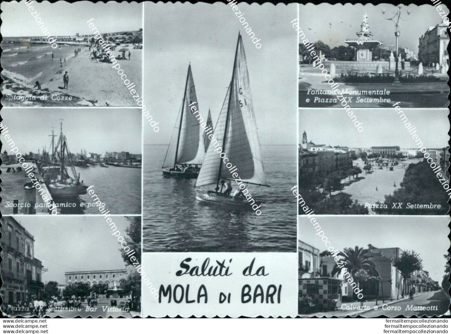 Af707 Cartolina Saluti Da Mola Di Bari - Bari