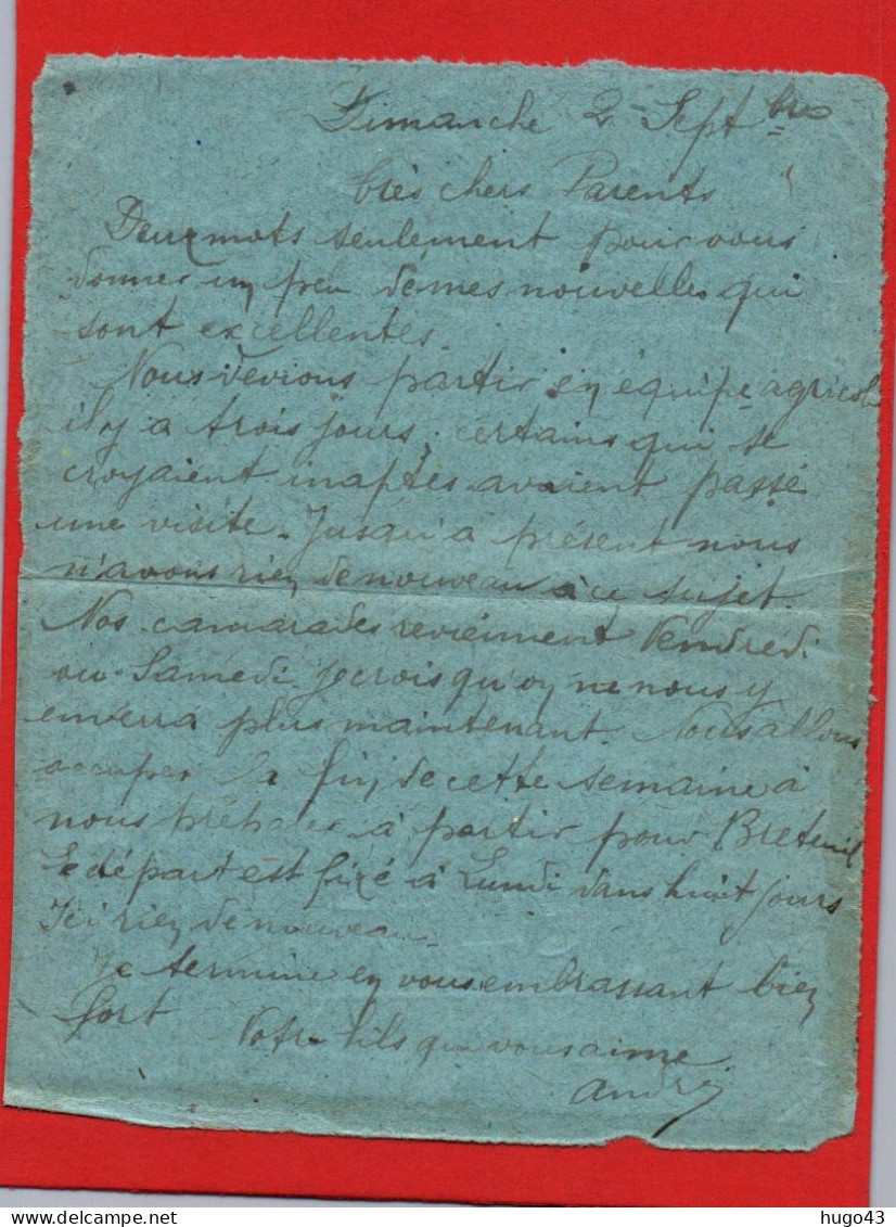 (RECTO / VERSO) CARTE LETTRE FRANCHISE MILITAIRE - Patriotic