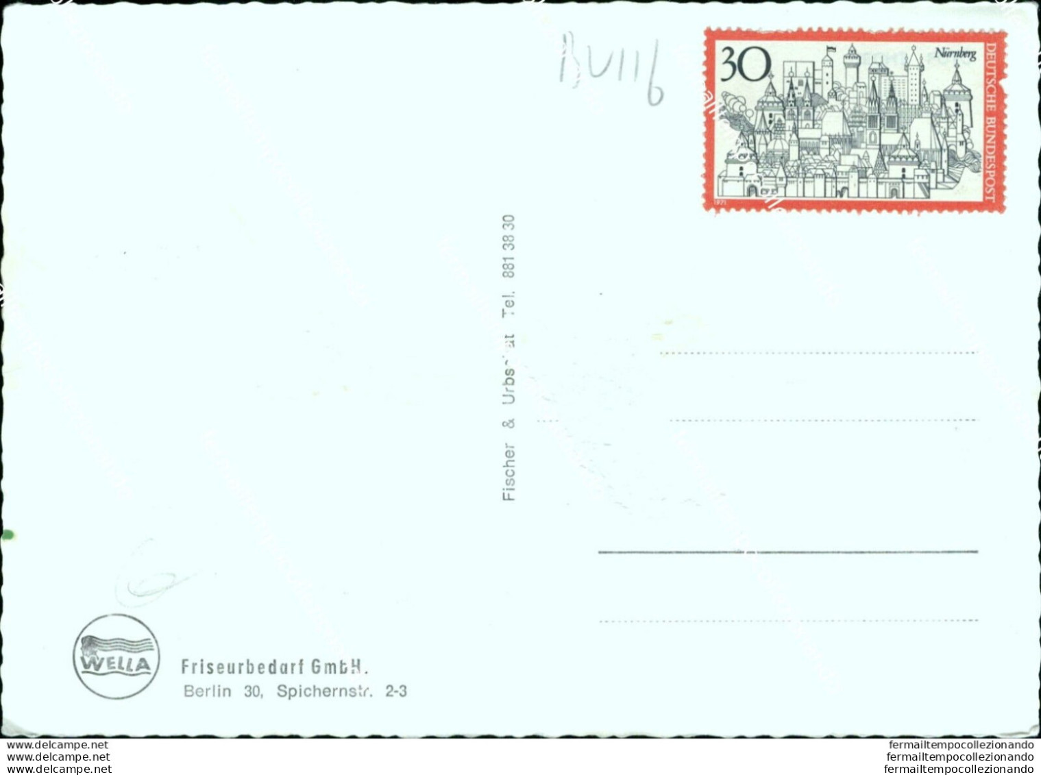 Bu116 Cartolina Berlin Wella Friseurbedart Germania - Autres & Non Classés