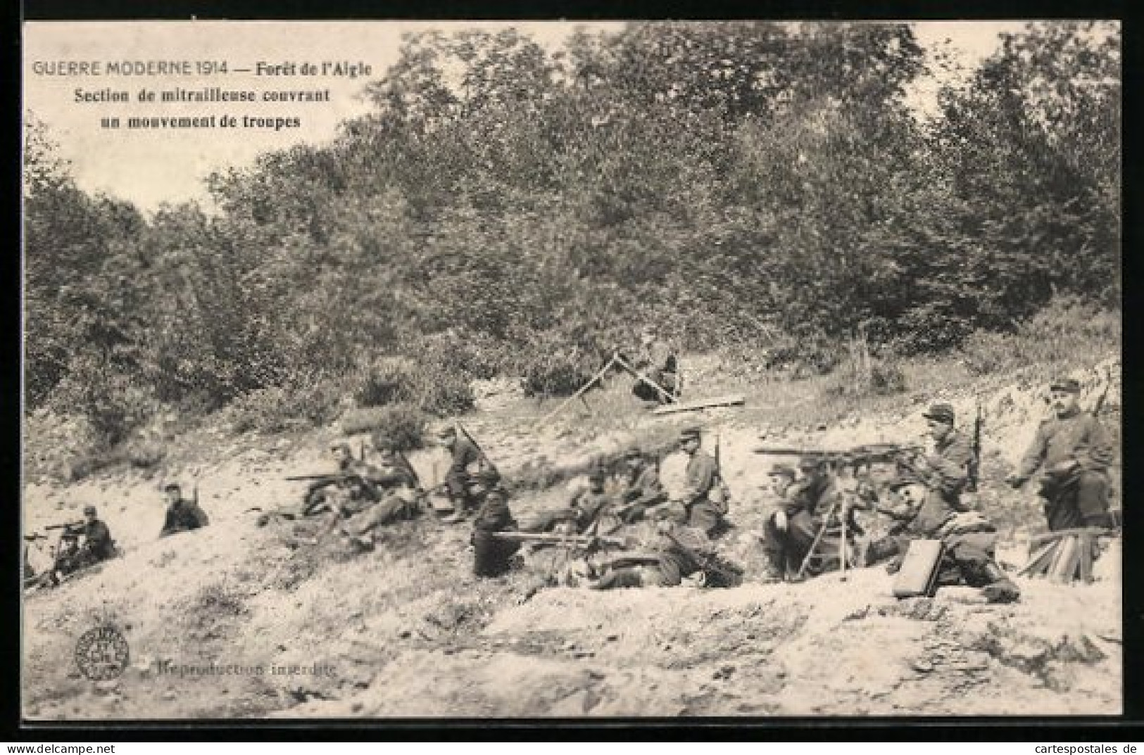 CPA L`Aigle, Foret, Section De Mitrailleuse Couvrant Un Mouvement De Troupes  - L'Aigle