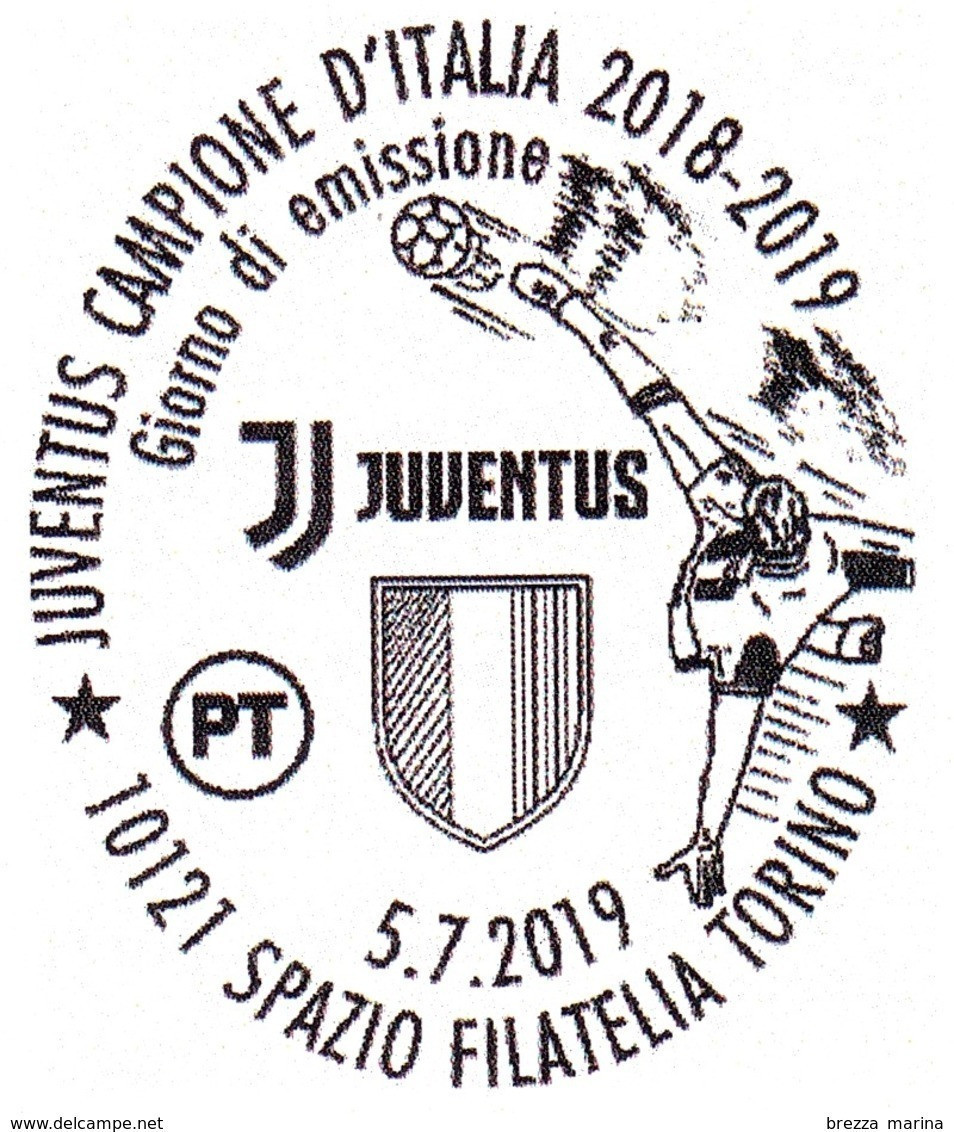 ITALIA - Usato - 2019 - Juventus Squadra Vincitrice Del Campionato Di Calcio Di Serie A  – Logo - B - 2011-20: Afgestempeld