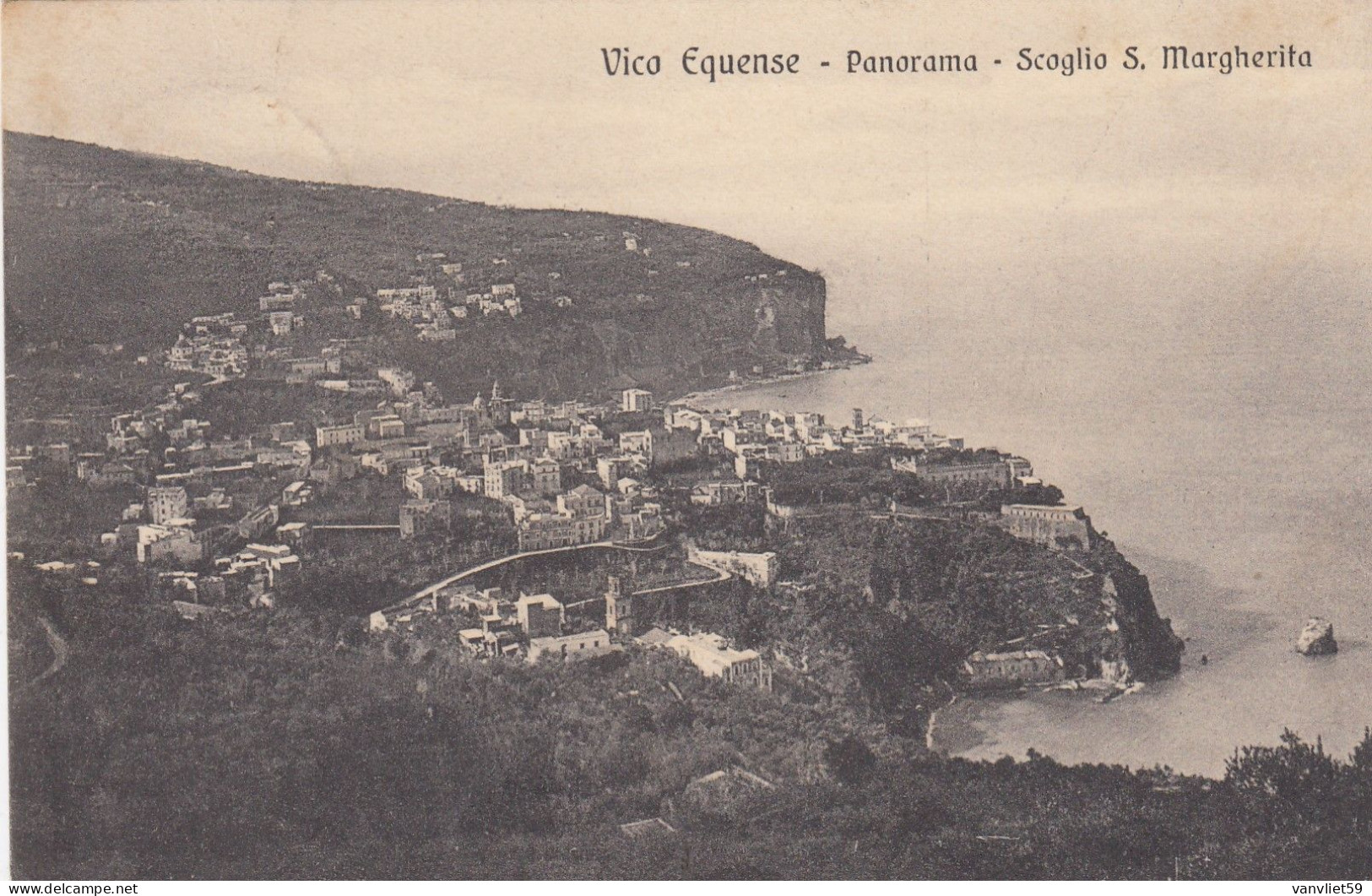 VICO EQUENSE-NAPOLI-PANORAMA-SCOGLIO S. MARGHERITA-CARTOLINA  VIAGGIATA IL 24-7-1934 - Napoli (Naples)