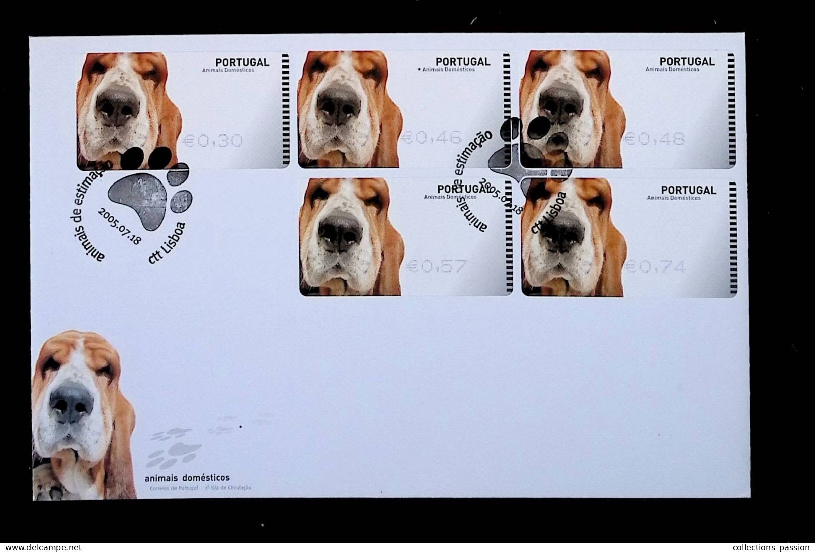 CL, Lettre, Enveloppe, Portugal, Ctt Lisboa, 2005.07.18, Animais Domésticos, Chiens, Dogs, Frais Fr 1.85 E - Postmark Collection