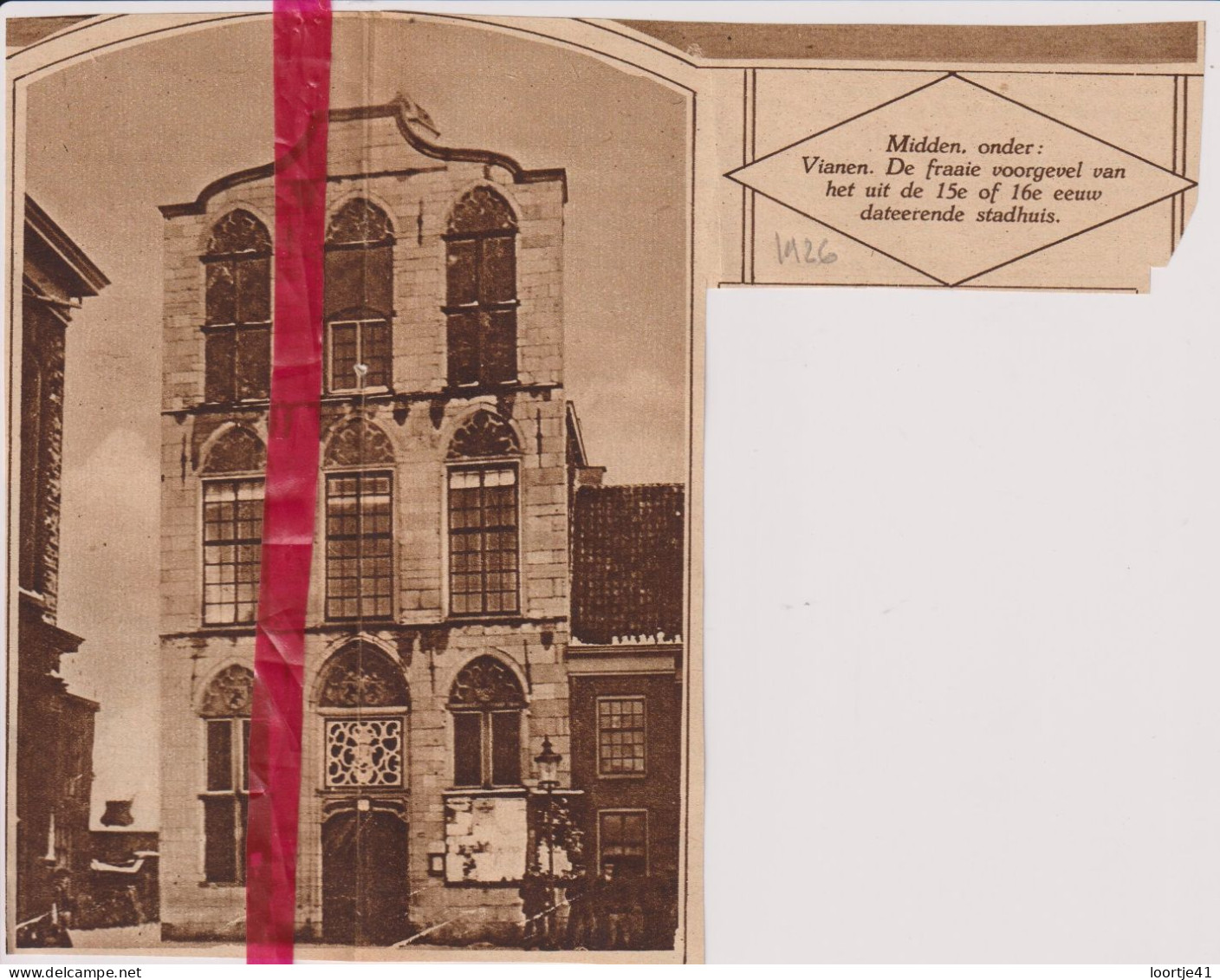 Vianen - Stadhuis - Orig. Knipsel Coupure Tijdschrift Magazine - 1926 - Non Classés