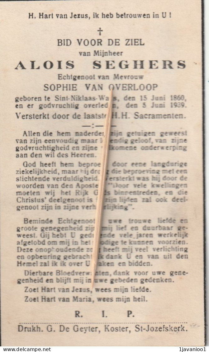 Sint-Nikaas, 1939, Alois Seghers, Van Overloop - Religion & Esotericism
