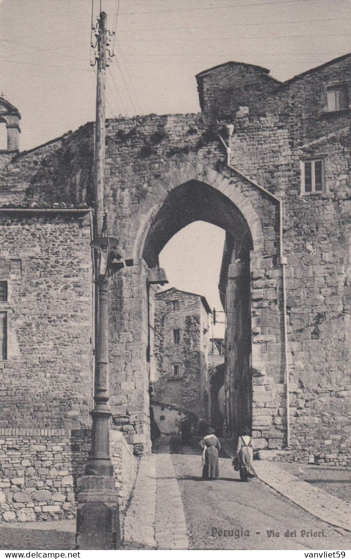 PERUGIA-VIA DEI PRIORI-CARTOLINA NON VIAGGIATA 1915-1925 - Perugia