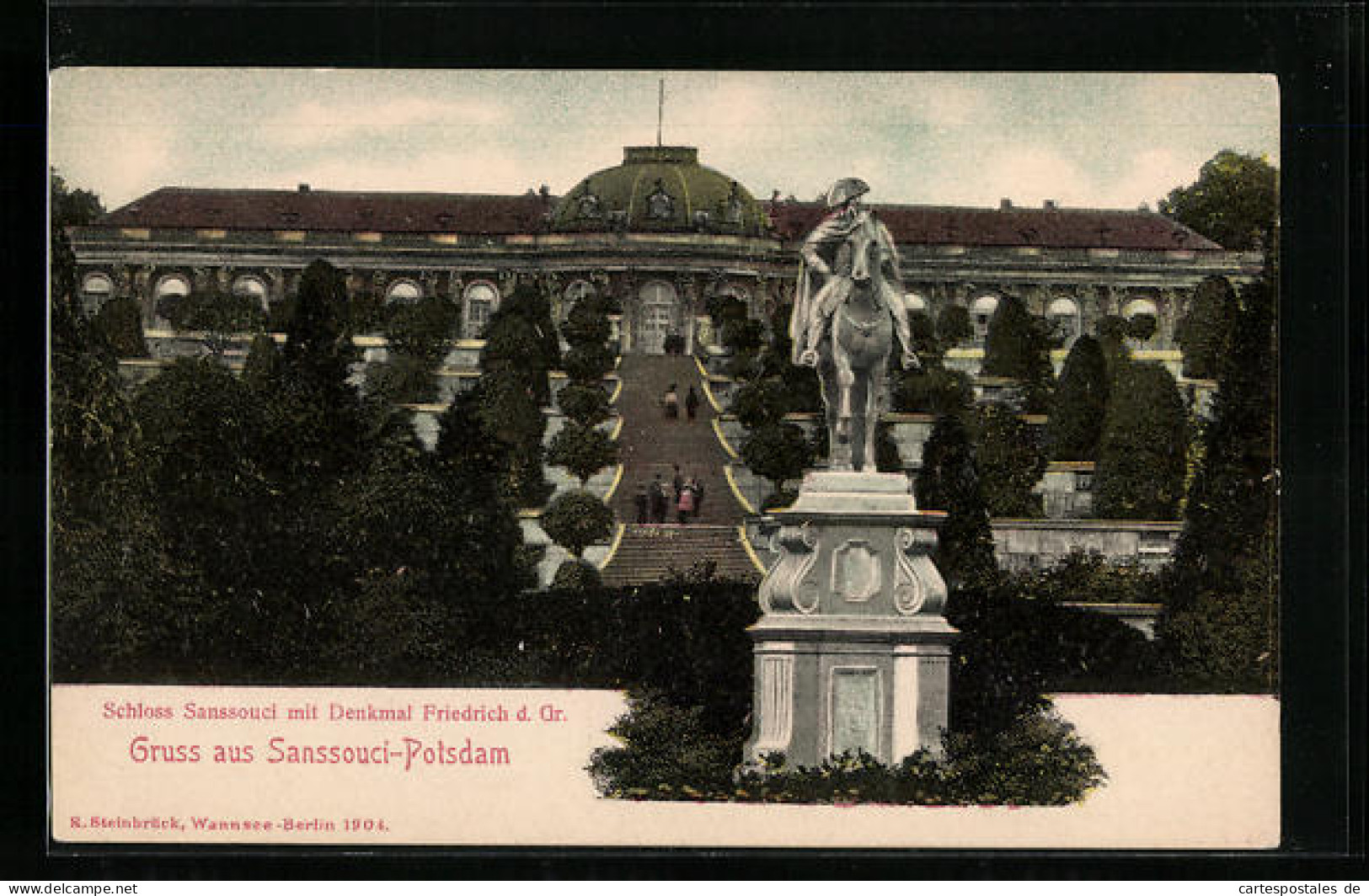 AK Potsdam, Schloss Sanssouci Mit Denkmal Friedrich D. Gr.  - Autres & Non Classés