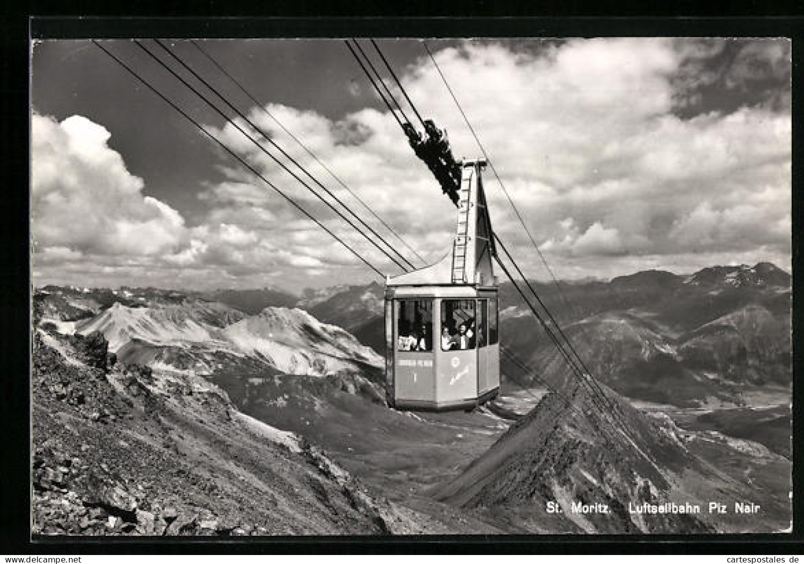 AK St. Moritz, Luftseilbahn Piz Nair  - Kabelbanen