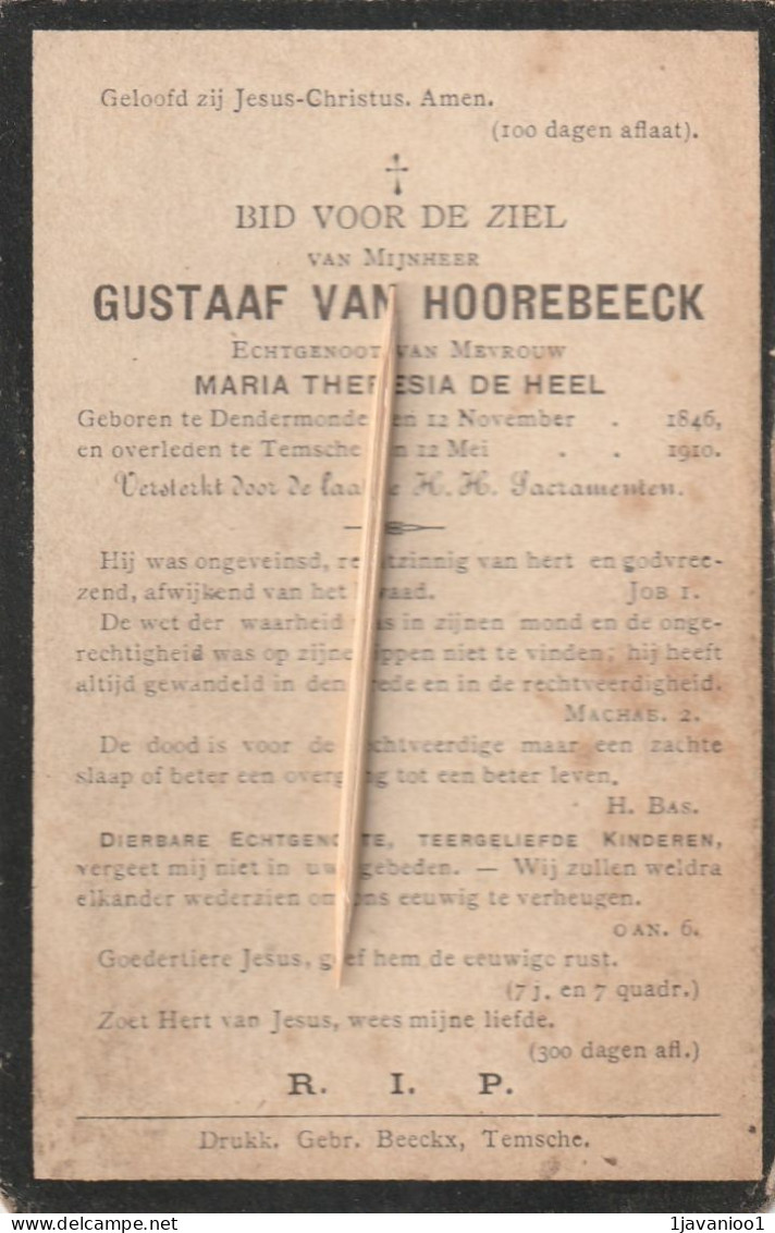 Dendermonde, Temsche, Temse, 1910, Gustaaf Van Hoorebeeck - Godsdienst & Esoterisme