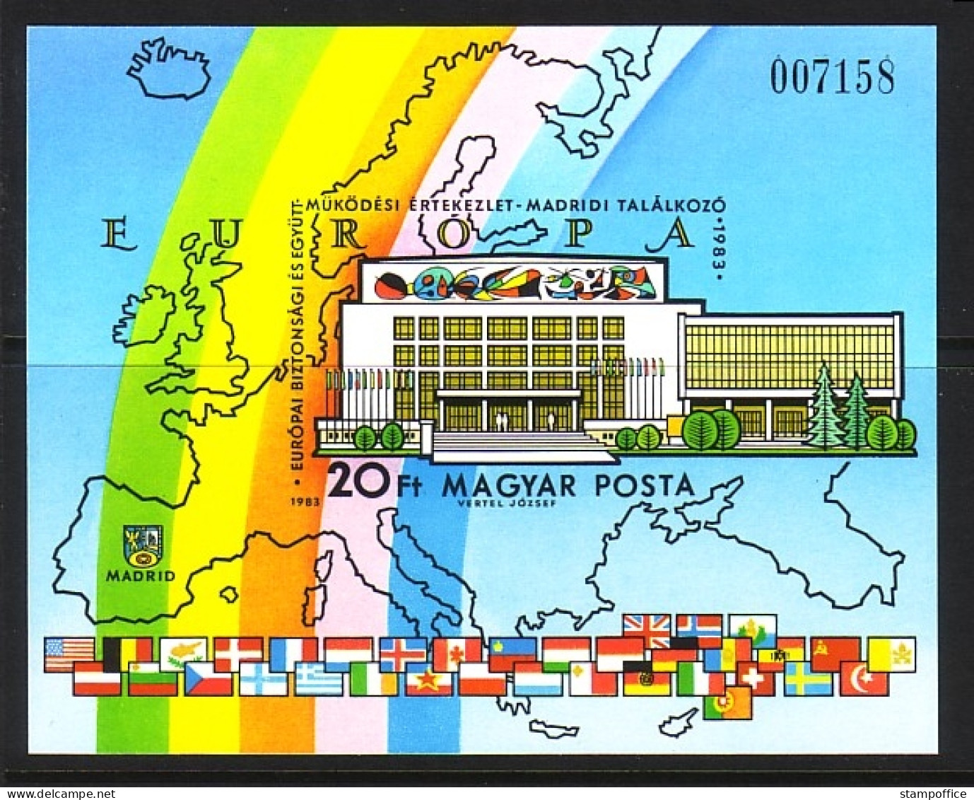 UNGARN BLOCK 168 B POSTFRISCH(MINT) KSZE MADRID 1983 - Europäischer Gedanke