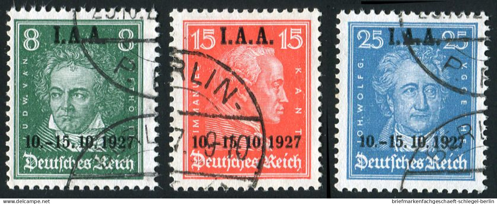 Deutsches Reich, 1927, 407-09, Gestempelt - Sonstige & Ohne Zuordnung