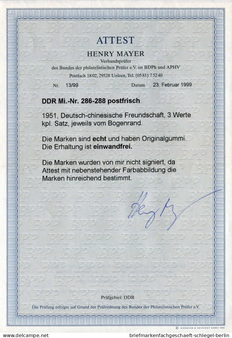 DDR, 1951, 286-88, Postfrisch - Sonstige & Ohne Zuordnung