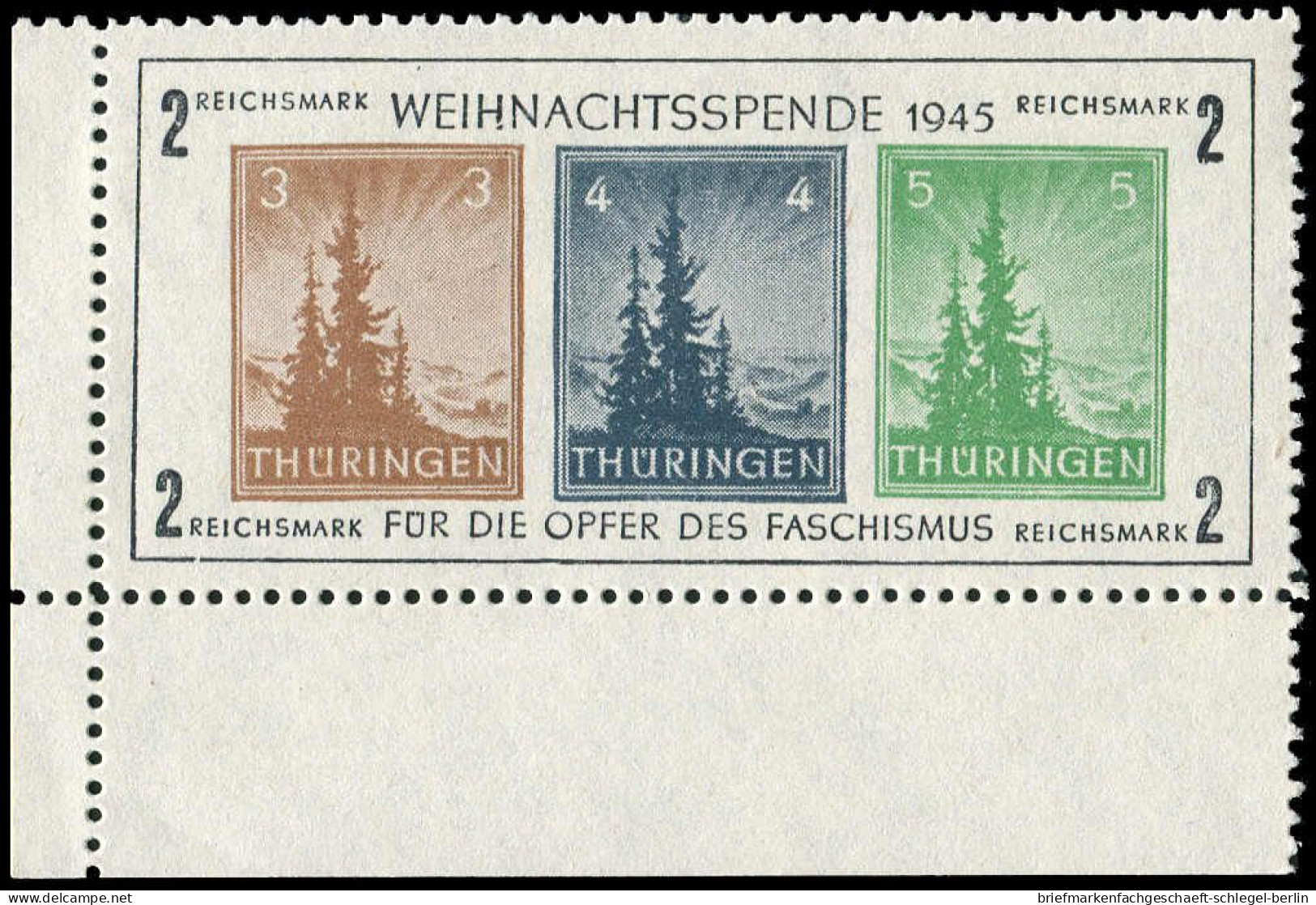 SBZ - Thüringen, 1945, Bl. 1 Xb, Postfrisch - Autres & Non Classés