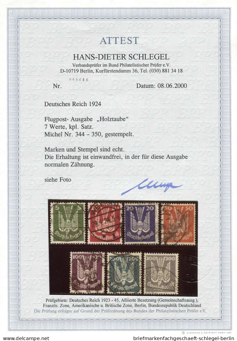 Deutsches Reich, 1924, 344-50, Gestempelt - Other & Unclassified