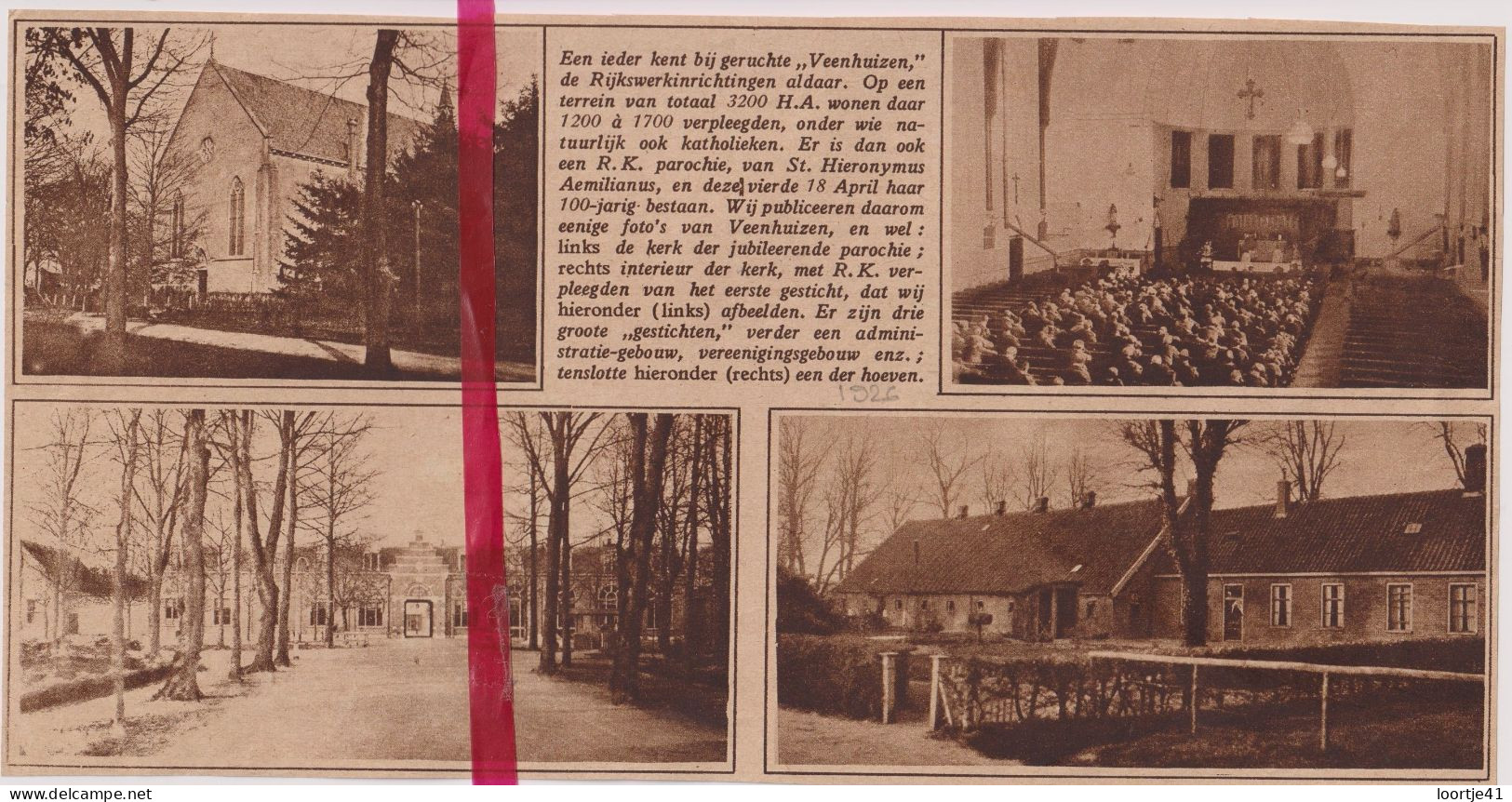 Veenhuizen - Rijksinrichtingen - Orig. Knipsel Coupure Tijdschrift Magazine - 1926 - Unclassified