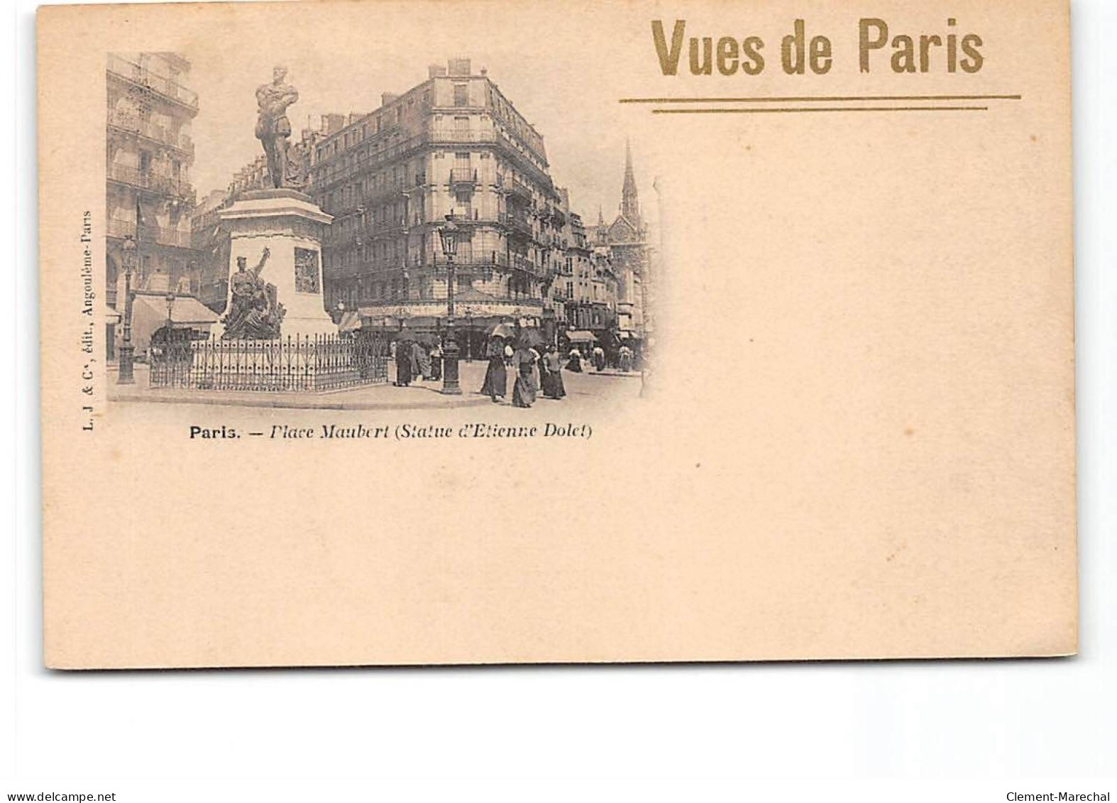 PARIS - Vues De Paris - Place Maubert - Statue Etienne Dolet - Très Bon état - Plätze