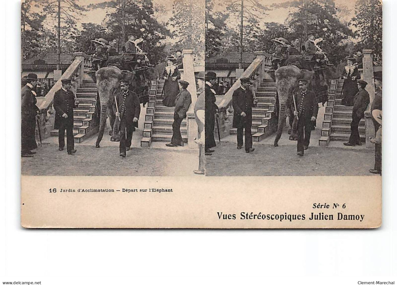 PARIS - Jardin D'Acclimatation - Départ Sur L'Eléphant - Vues Stéréoscopiques Julien Damoy - Très Bon état - Parken, Tuinen