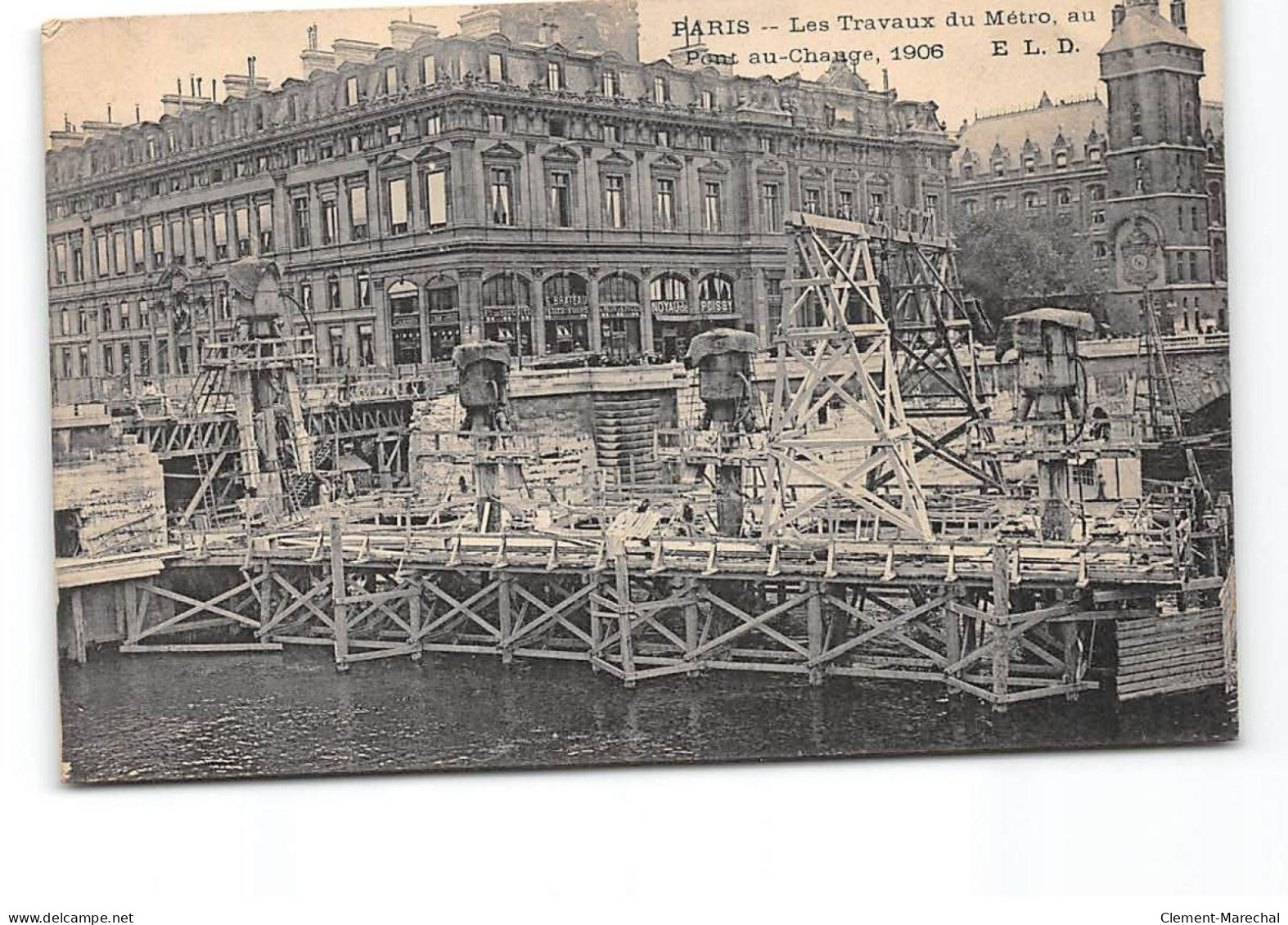 PARIS - Les Travaux Du Métro - Pont Aux Change - 1906 - Très Bon état - Stations, Underground