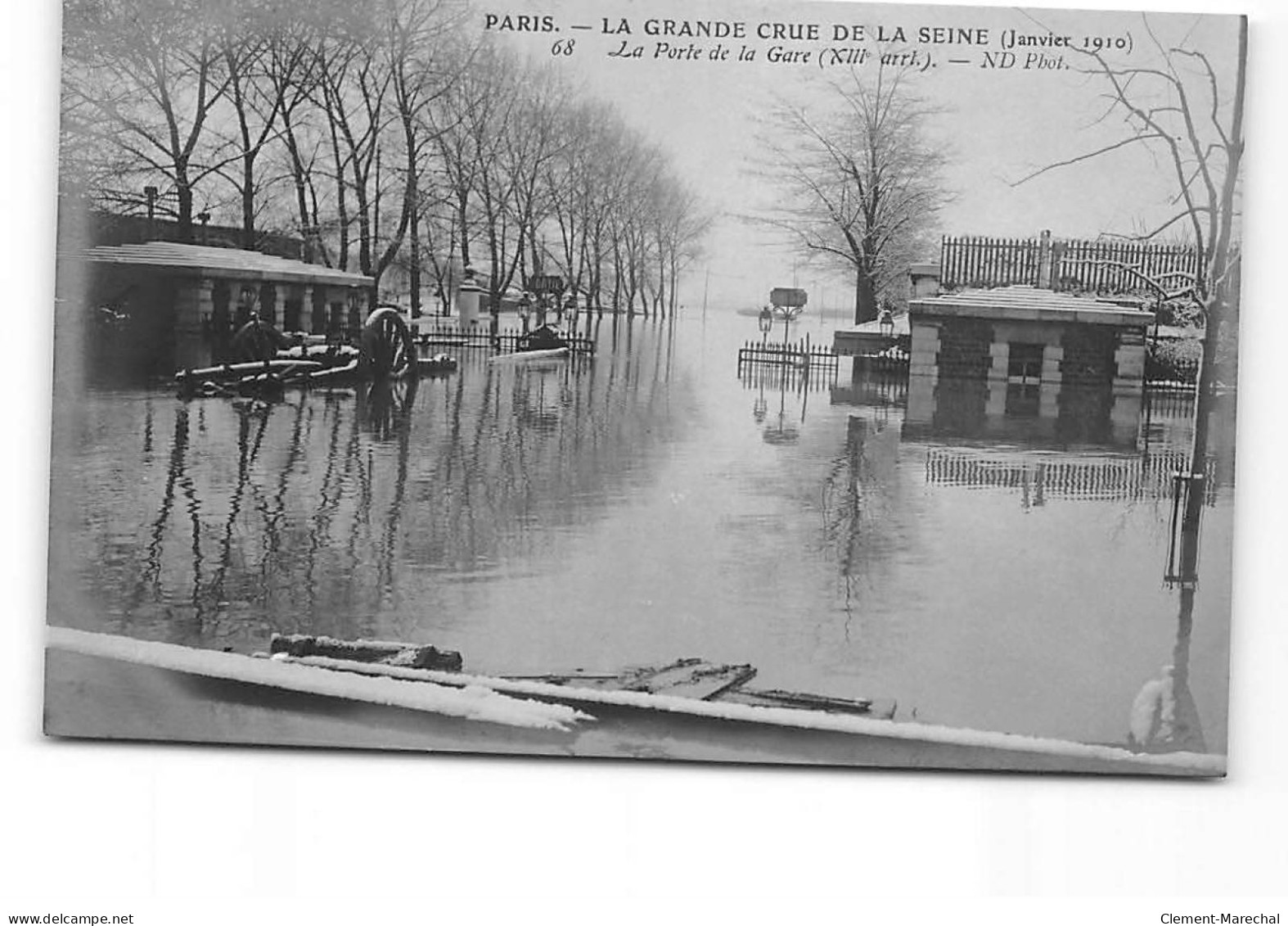 PARIS - La Grande Crue De La Seine - Janvier 1910 - La Porte De La Gare - Très Bon état - Inondations De 1910