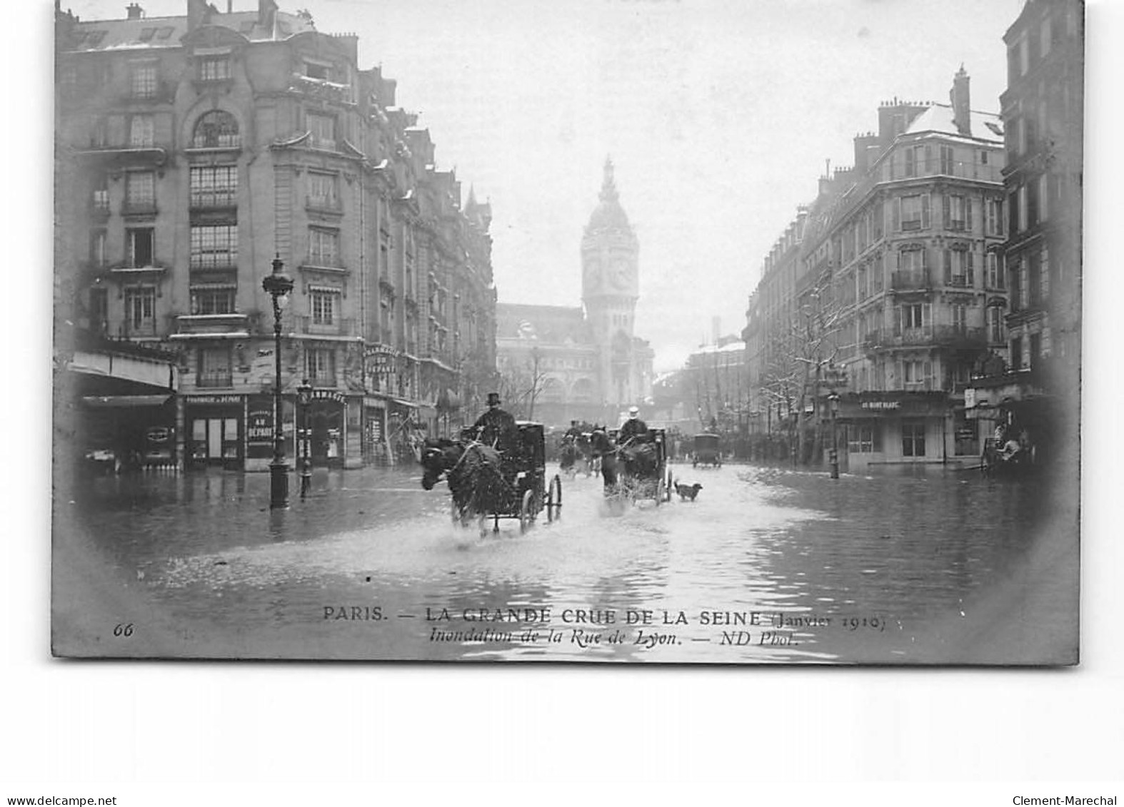 PARIS - La Grande Crue De La Seine - Janvier 1910 - Rue De Lyon - Très Bon état - Inondations De 1910