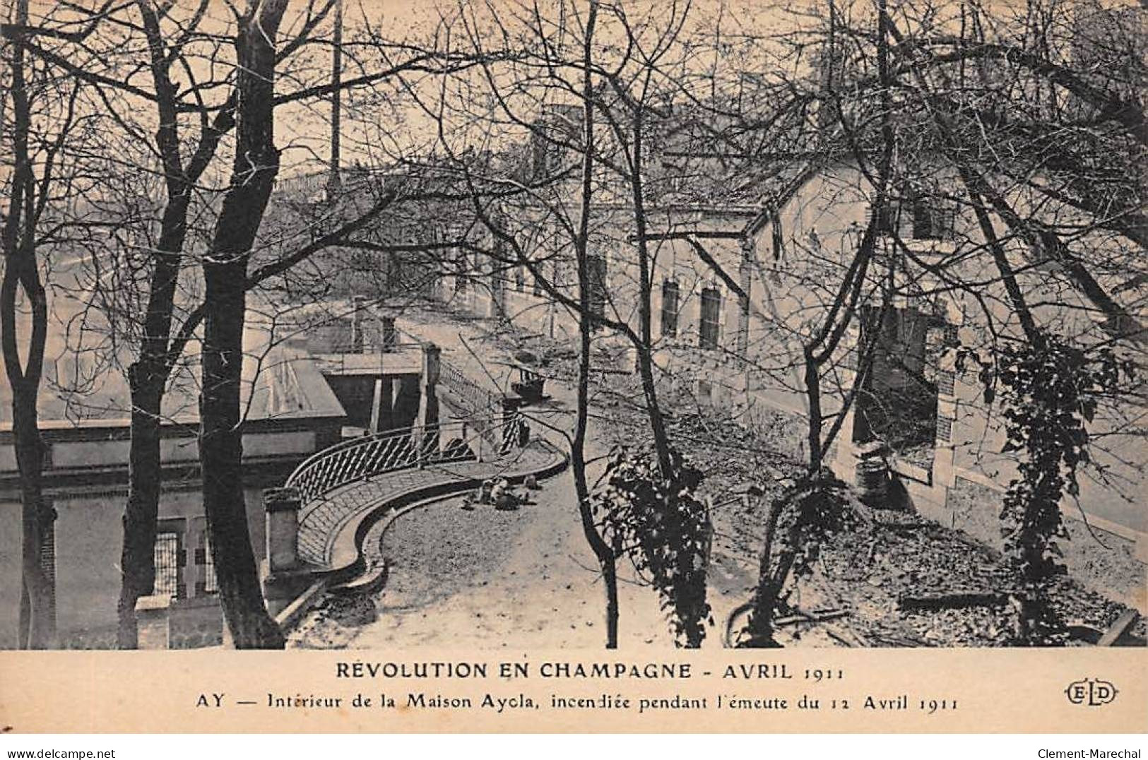 Révolution En Champagne 1911 - AY - Intérieur De La Maison Ayola - Très Bon état - Ay En Champagne