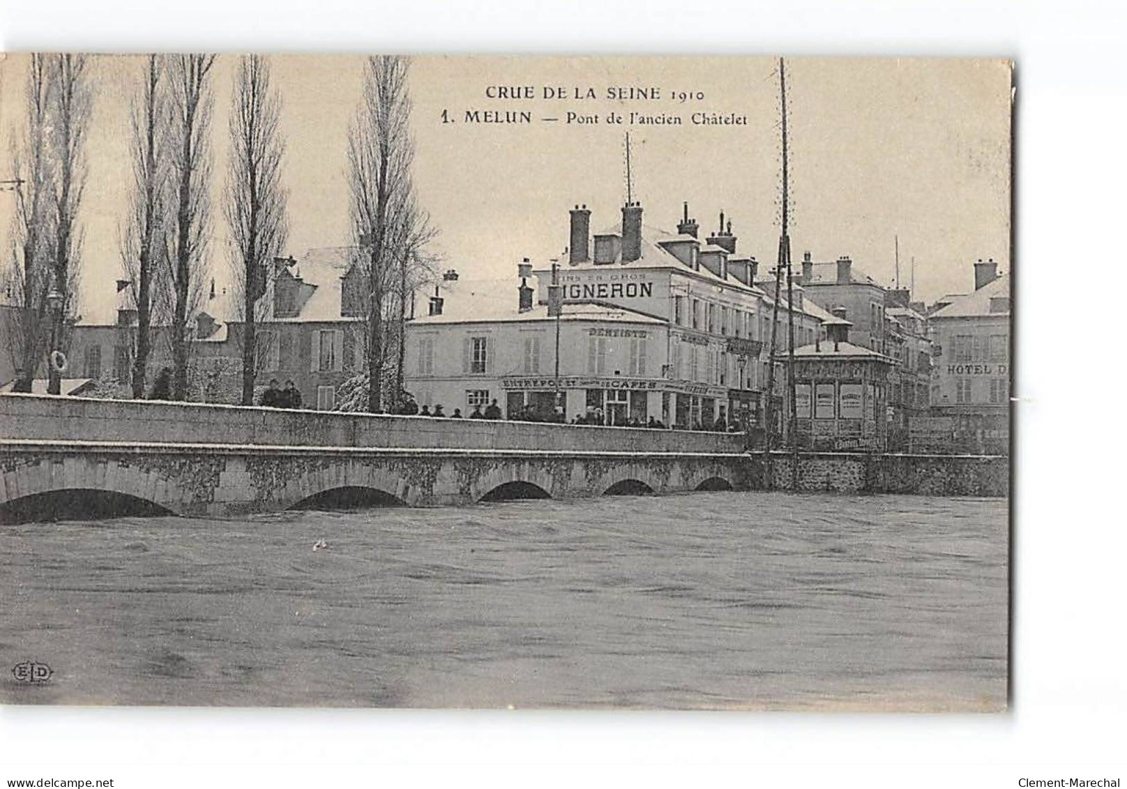 MELUN - Crue De La Seine 1910 - Pont De L'ancien Châtelet - Très Bon état - Melun