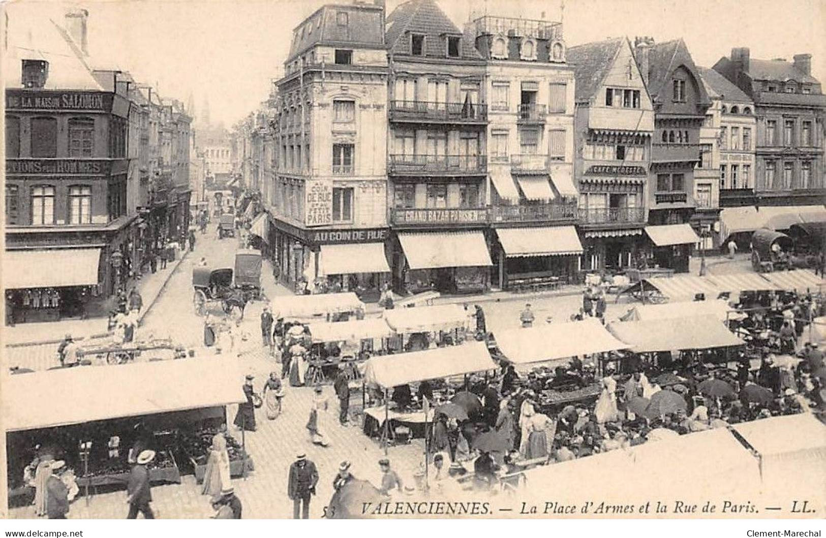 VALENCIENNES - La Place D'Armes Et La Rue De Paris - Très Bon état - Valenciennes