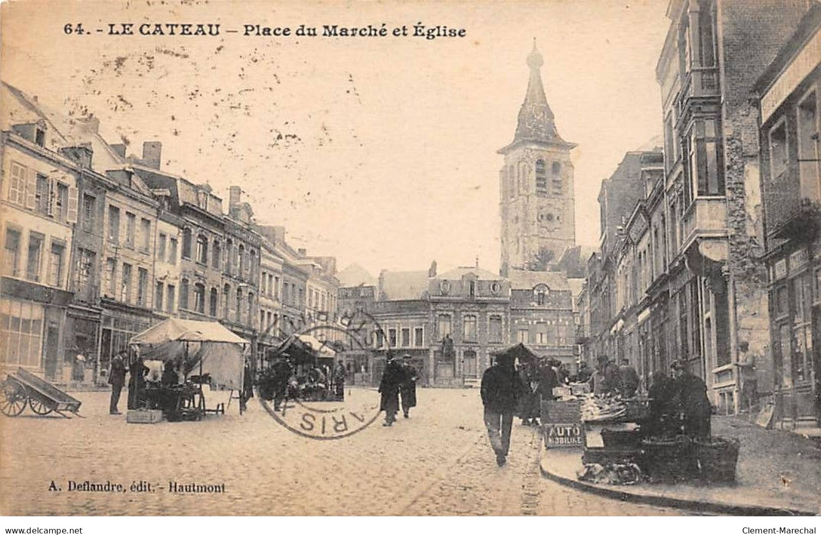 LE CATEAU - Place Du Marché Et Eglise - Très Bon état - Le Cateau