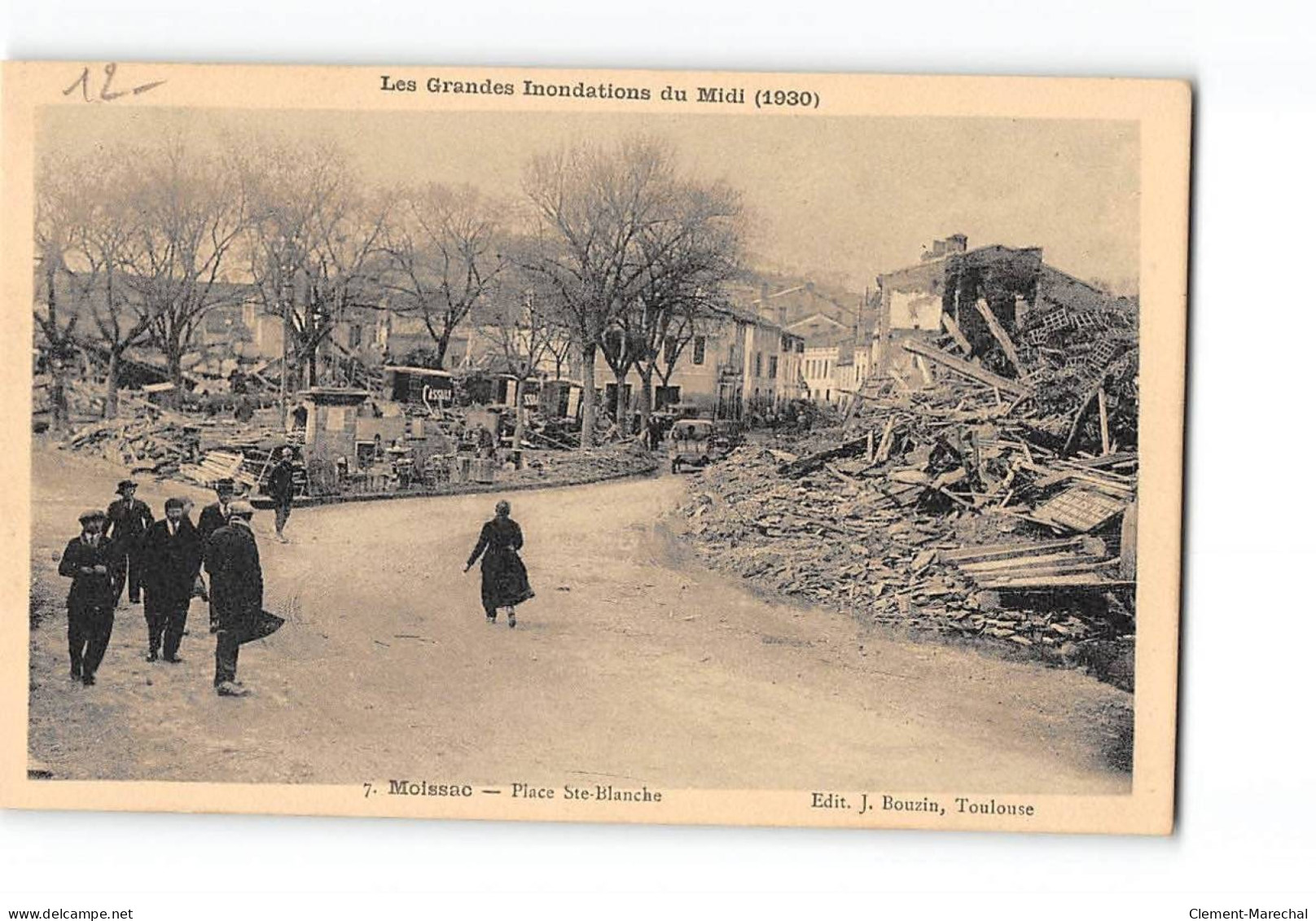 Les Grandes Inondations Du Midi 1930 - MOISSAC - Place Sainte Blanche - Très Bon état - Moissac