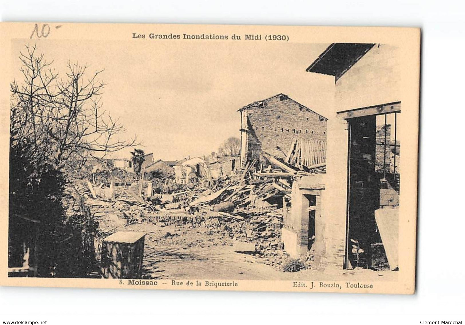 Les Grandes Inondations Du Midi 1930 - MOISSAC - Rue De La Briqueterie - Très Bon état - Moissac